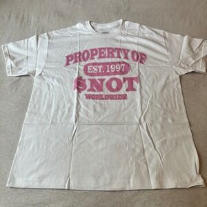 $NOT Worldwide Property Of Est 1997 White Pink Graphic T-Shirt Mens XL